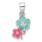 Rhodium Over Sterling Silver Blue and Pink Enamel with Cubic Zirconia
Floral Children's Pendant