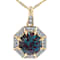 Lab-Created Alexandrite And White Diamond Vintage-Inspired Pendant In
Solid 10K Yellow Gold 3.18ctw