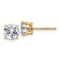 14K Yellow Gold 1.75ct. 6.0mm Round G H I True Light Moissanite Earrings