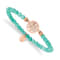 Rose Stainless Steel Polished Tree of Life Mint Jade Stretch Bracelet