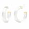 14K Yellow Gold Over Sterling Silver Medium Illusion Acrylic Hoops in Clear