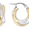 Two-Tone Twist Hoop Earrings In 14K Gold