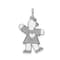 Rhodium Over 14k White Gold Satin Girl with Bow Kiss Kid Charm