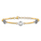 14K Two-tone Gold Polished Compass and Anchor Link Bracelet