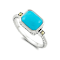 Turquoise East-West Solitaire Ring In Sterling Silver With 18K Gold Accents