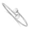 Rhodium Over Sterling Silver 9-10mm White Freshwater Cultured Pearl
Flexible Cuff Bangle