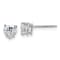 Rhodium Over 14K White Gold 1ct. 5mm Heart G H I True Light Moissanite Earrings