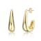 Polished J-Hoop Earrings In 14K Gold Over Brass