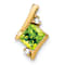 10k Yellow Gold 0.63 ctw Cushion Peridot and Diamond Chain Slide Pendant