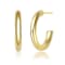 Open Thick Hoop Earrings In 14K Gold Over Brass