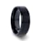 ELYSIAN Black Titanium Ring with Polished Beveled Edges and Brush
Finished Center 8mm