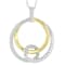Elegant Lab-Grown Diamond Rope-Motif Pendant Necklace In Two-Tone Gold
