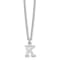 Rhodium Over Sterling Silver Cutout Letter K  Initial Necklace