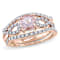 Morganite and Diamond 10K Rose Gold Bridal Ring 1.06ctw