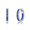 Sapphire Color CZ Hoop Earrings In Sterling Silver