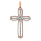 14K Two-tone Gold  Diamond Cross Pendant