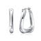 Wavy Twisted Hoop Earrings In White Rhodium Over Brass