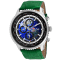 Seapro Men's Meridian World Timer GMT Blue Dial, Black Bezel, Green
Leather Strap Watch