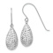 Rhodium Over 14k White Gold Textured Puffed Teardrop Earrings