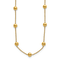 14K Yellow Gold 8mm Bead and Cable Link 34-inch Necklace