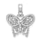 Rhodium Over 10K White Gold Polished and Textured Butterfly Charm