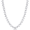Created White Sapphire Sterling Silver Necklace 39.5ctw