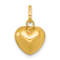 14K Yellow Gold Polished 3D Heart Charm Pendant