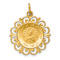 14k Yellow Gold Satin Our Lady Of The Assumption Medal Pendant