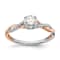 14K Two-tone Lab Grown Diamond Twist Design Complete Engagement Ring 0.62ctw