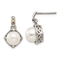 Sterling Silver Rhodium-plated with 14K Accent Freshwater Cultured Pearl
and Diamond Post Earrings