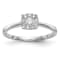 Rhodium Over 14K White Gold Lab Grown Diamond Cluster Engagement Ring 0.235ctw