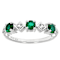 Lab-Created Emerald And White Sapphire Band Ring In Sterling Silver