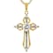 Diamond Simulant And White Zircon Cross Pendant Necklace In 18K Gold
Over Sterling Silver 1.52ctw