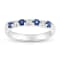 0.35ctw Sapphire and Diamond Wedding Band Ring in 14k White Gold
