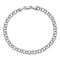 Rhodium Over 14k White Gold 4.5mm Diamond-Cut Double Link Charm Bracelet
