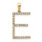 14K Yellow Gold Diamond Letter E Initial Pendant