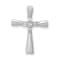 Rhodium Over 14K White Gold 1/6ct. 5-Stone Diamond Cross Chain Slide
