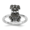 Rhodium Over Sterling Silver Stackable Expressions Marcasite Dog Ring