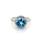 Round Swiss Blue Topaz and Cubic Zirconia Rhodium Over Sterling Silver Ring