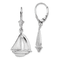 Rhodium Over Sterling Silver Polished Sailboat Leverback Earrings