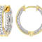 Two-Tone Diamond Hoop Earrings