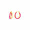 14K Yellow Gold Over Sterling Silver Double Hoop Enamel Earrings in Pink