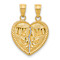 14k Yellow Gold Break-Apart Diamond-Cut TE AMO Heart Pendant