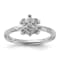Sterling Silver Stackable Expressions Diamond Turtle Ring 0.035ctw