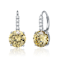 Citrine Color CZ Basket-Set Drop Earrings In Gold-Tone Over Brass
