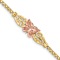 14K Two-tone Gold Polished and Diamond-Cut Butterfly Bracelet