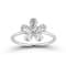 Rachel Zoe CZ Flower Ring in Rhodium Over Sterling Silver