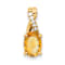 10k Yellow Gold 0.725 cttw Oval Yellow Citrine November Birthstone and
Diamond Pendant