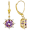 Amethyst Rectangular Octagonal And White Zircon Earrings In 18K Gold
Over Sterling Silver 3.89ctw