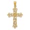 14k Yellow Gold Diamond-Cut and Textured Cross Pendant
